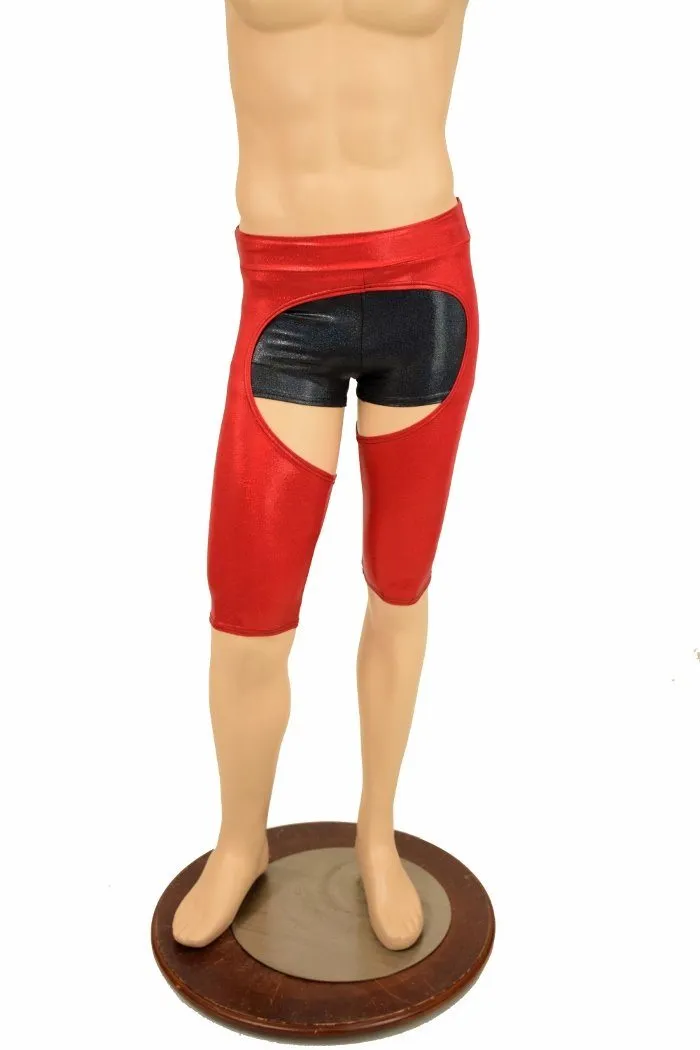 Mens "Sahara" Shorts Chaps in Red Sparkly