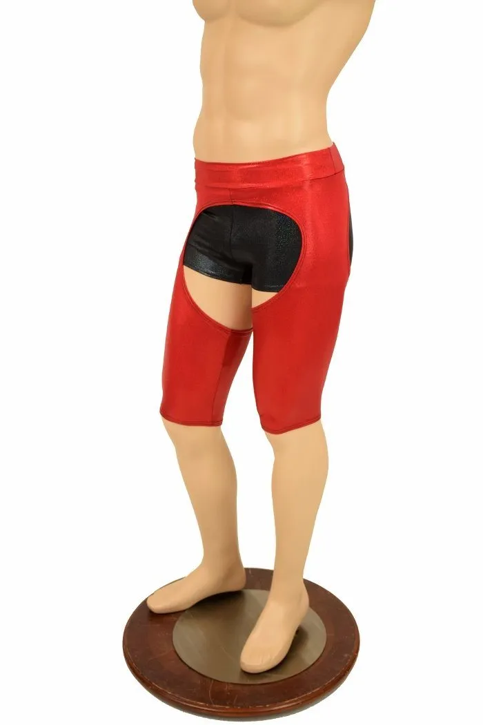 Mens "Sahara" Shorts Chaps in Red Sparkly