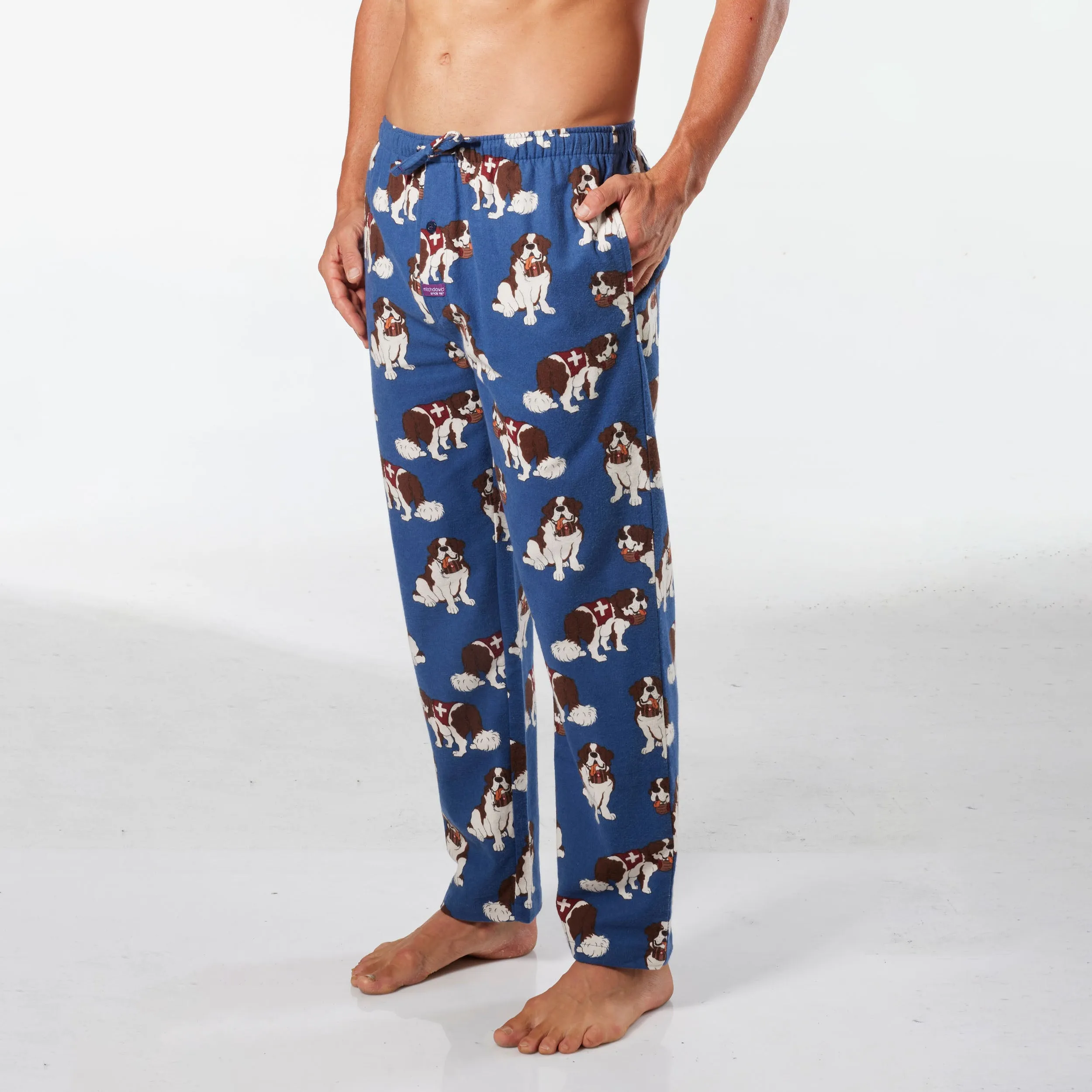 Men's Rescue Dogs Cotton Flannel Sleep Pant - Dark Blue