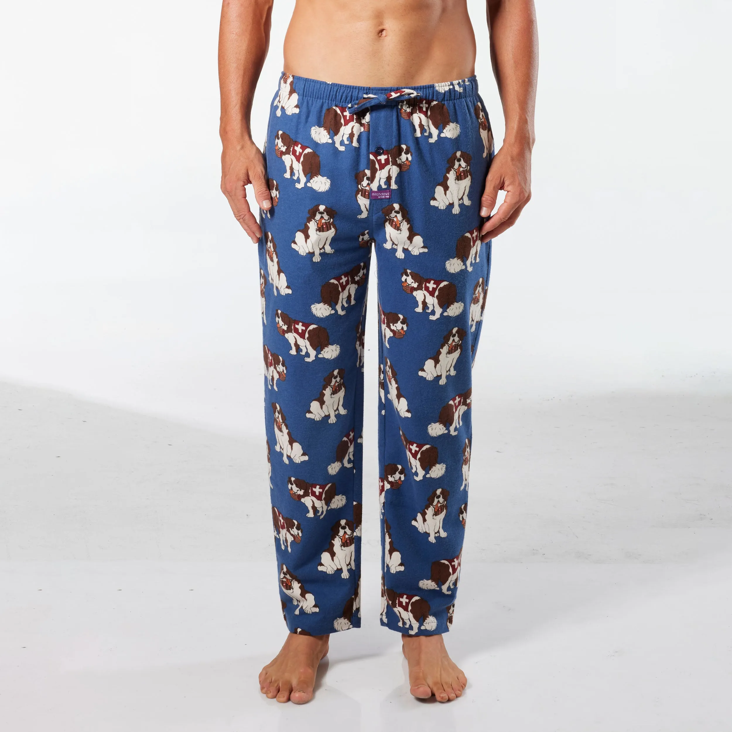 Men's Rescue Dogs Cotton Flannel Sleep Pant - Dark Blue