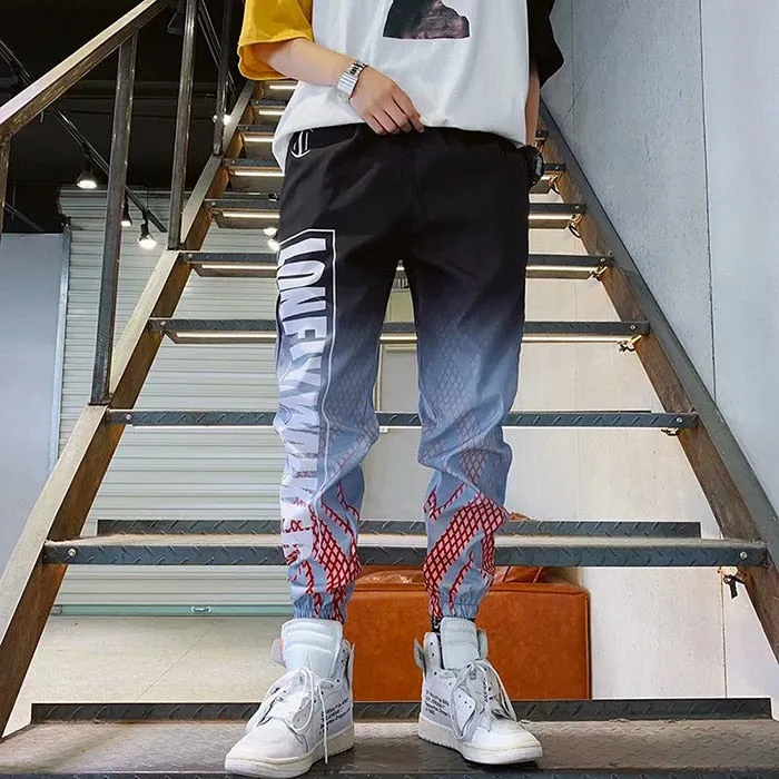 Men's Streetwear Hip hop Joggers Pants Loose Harem Pants Ankle Length Trousers Sport Casual Letter Print Sweatpants