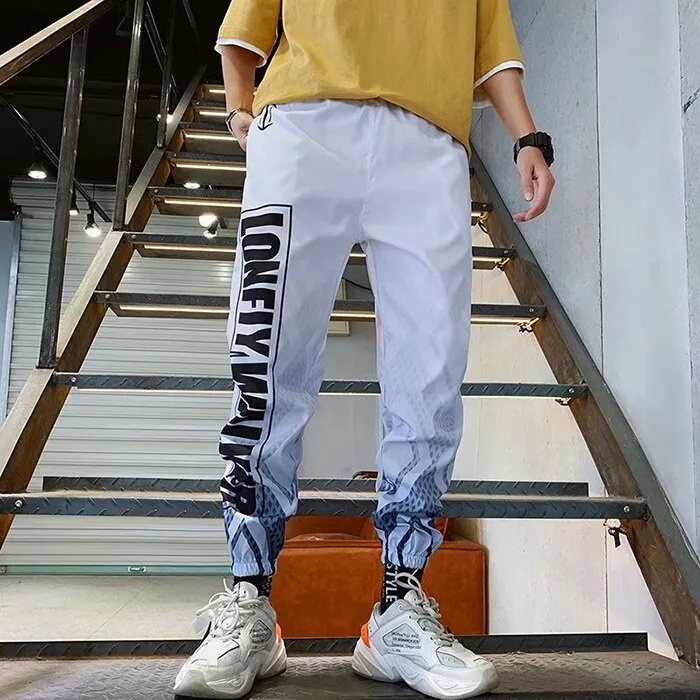 Men's Streetwear Hip hop Joggers Pants Loose Harem Pants Ankle Length Trousers Sport Casual Letter Print Sweatpants