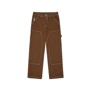 Messy stitched work pants [Brown]