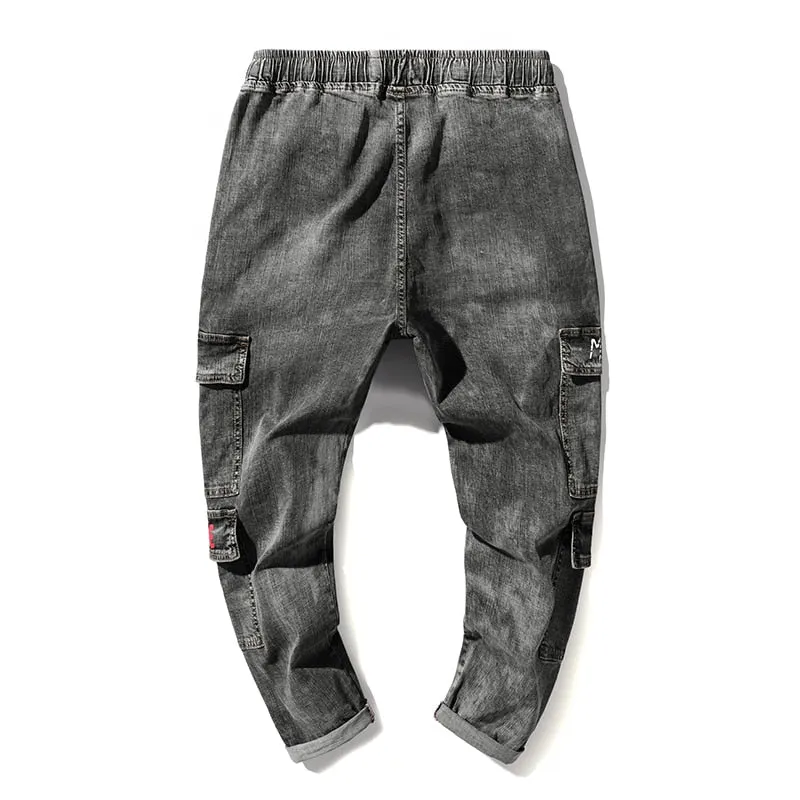 Multi-Pocketed Denim Loose Cargo Pants