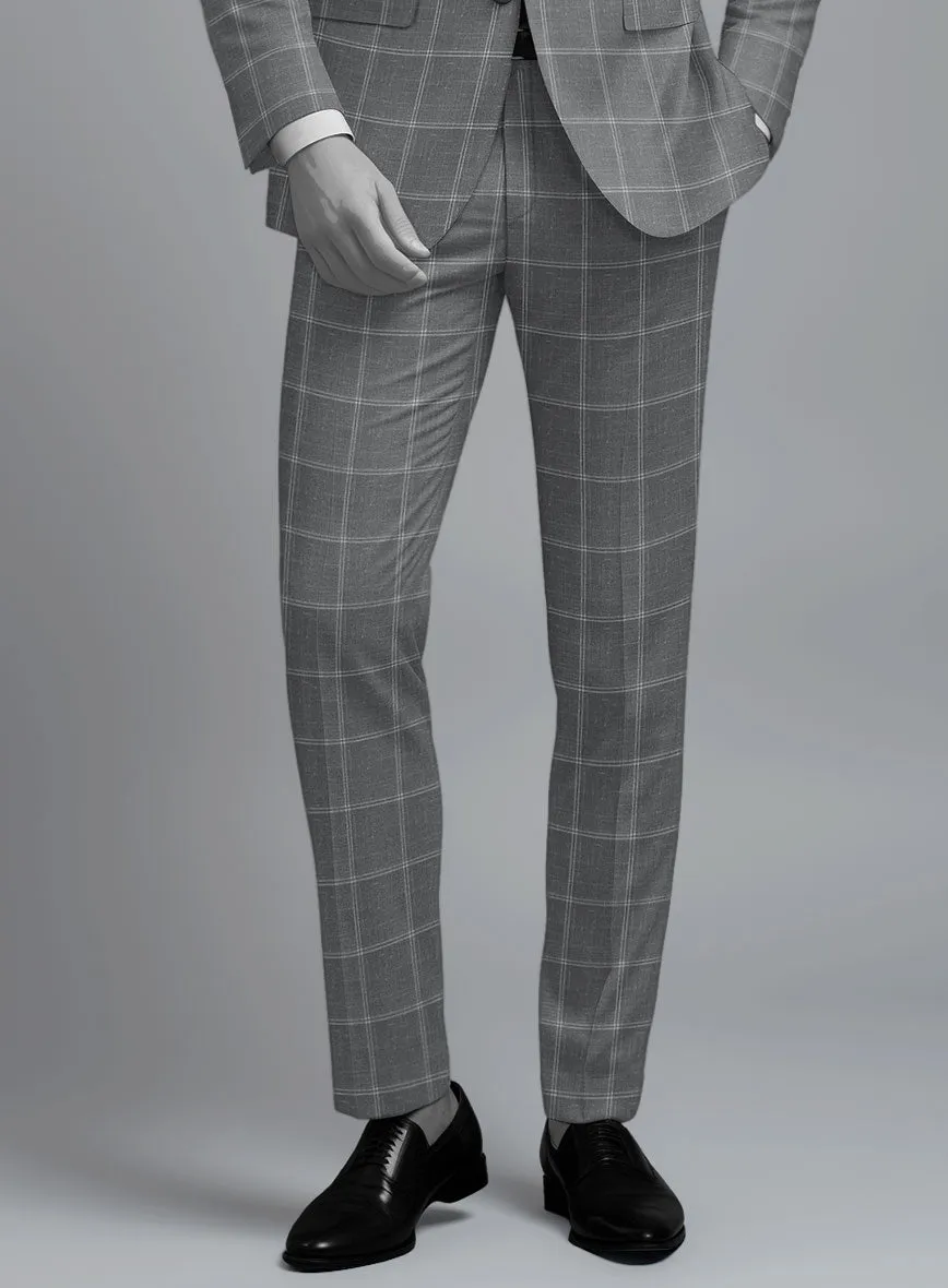 Napolean Noemi Windowpane Gray Wool Pants