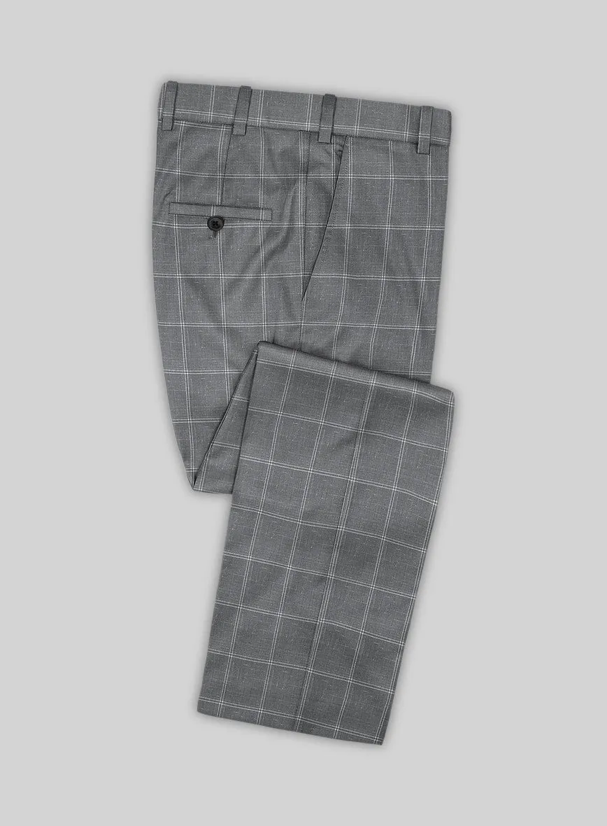 Napolean Noemi Windowpane Gray Wool Pants