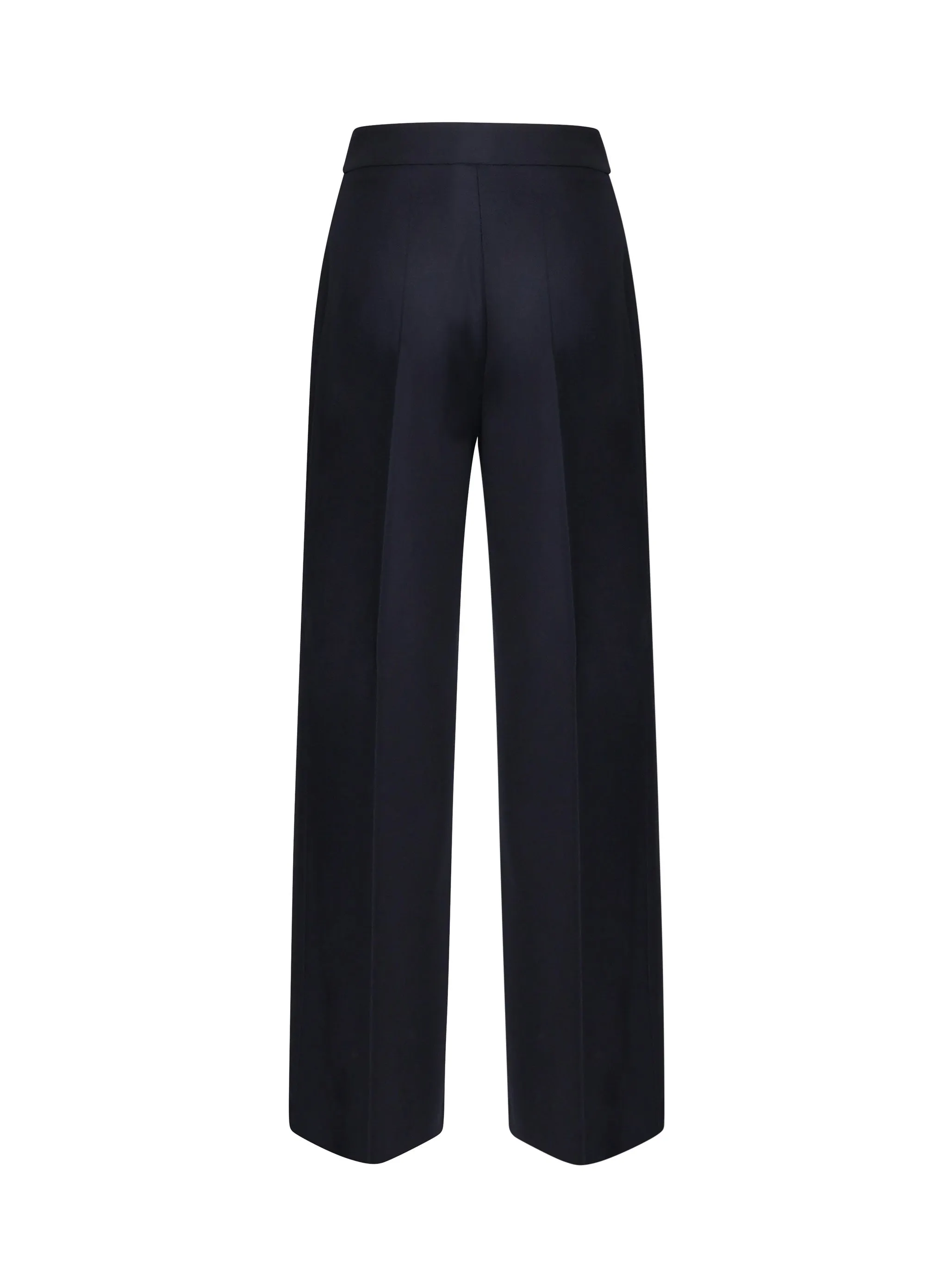 Navy Cotton Trousers with Chain Detail