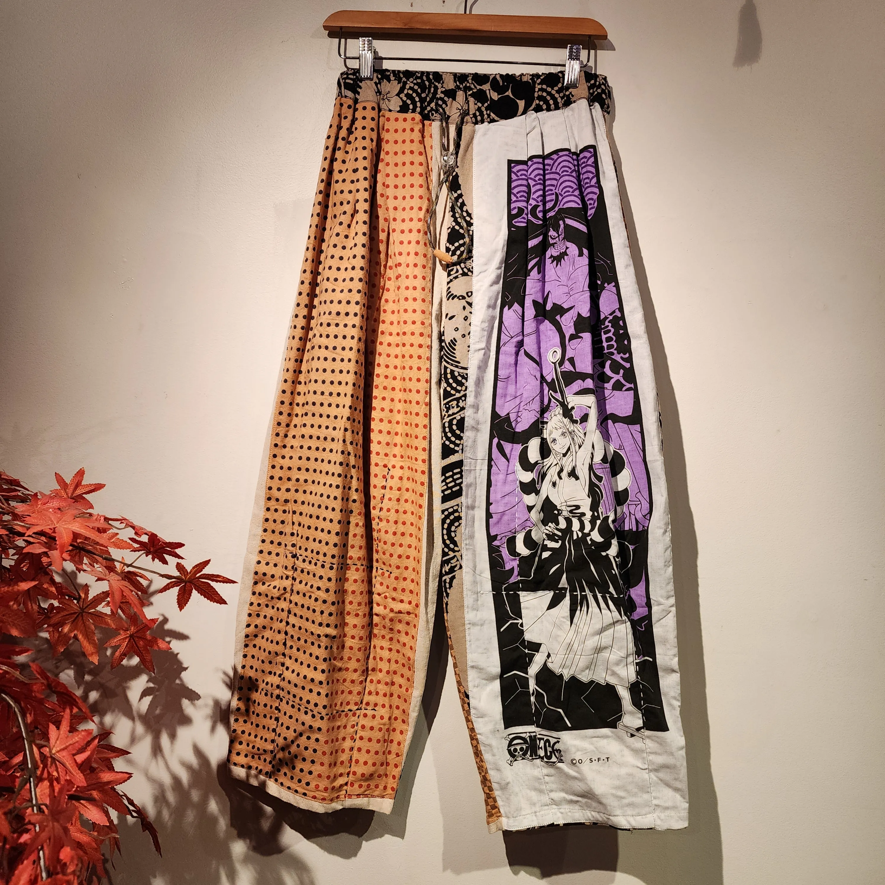 One Piece Wano Yamato & Kaidou Kakishibu Persimmon Dyed Patchwork Pants