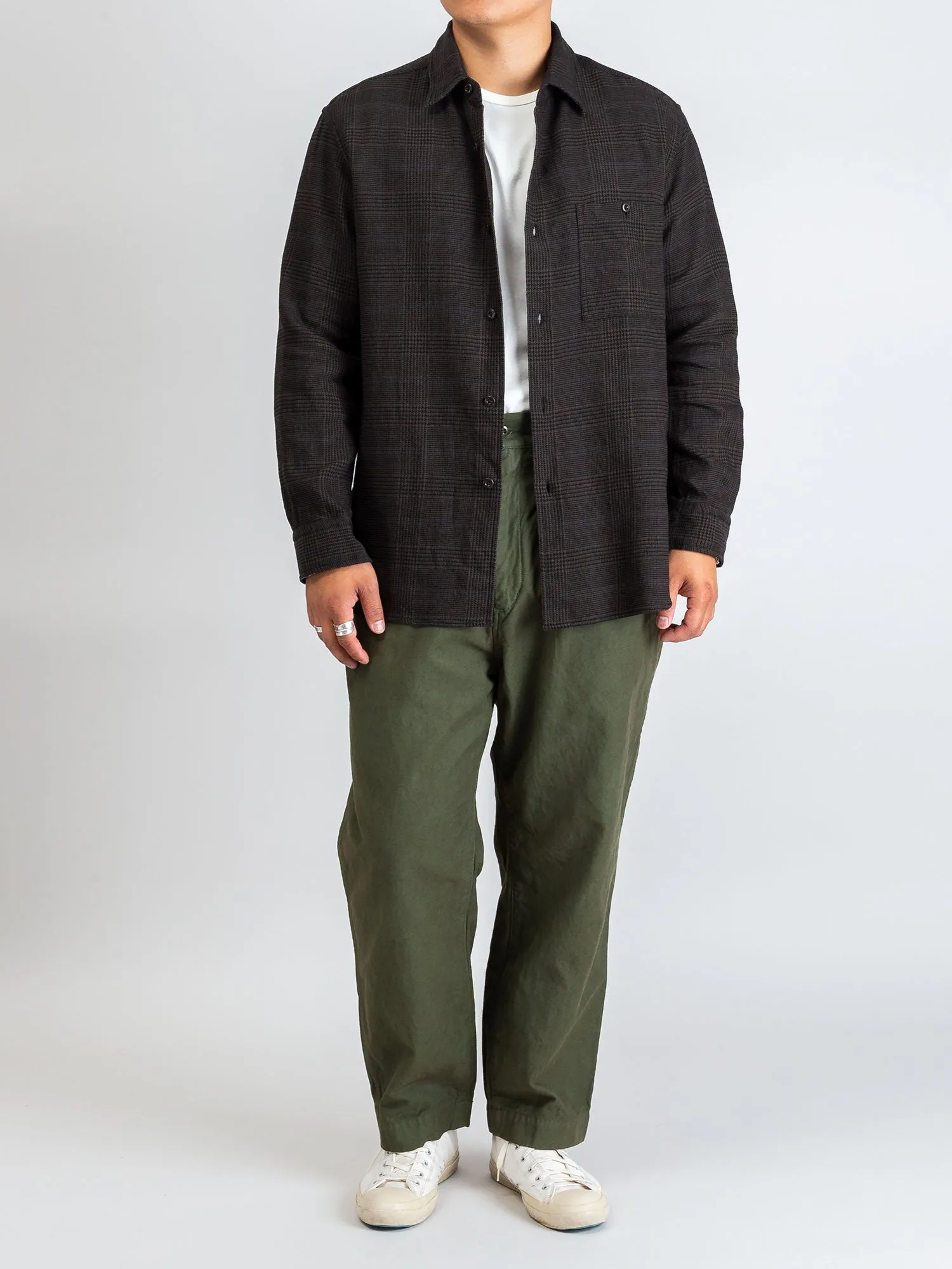 One-Tuck Wide Pants in Olive