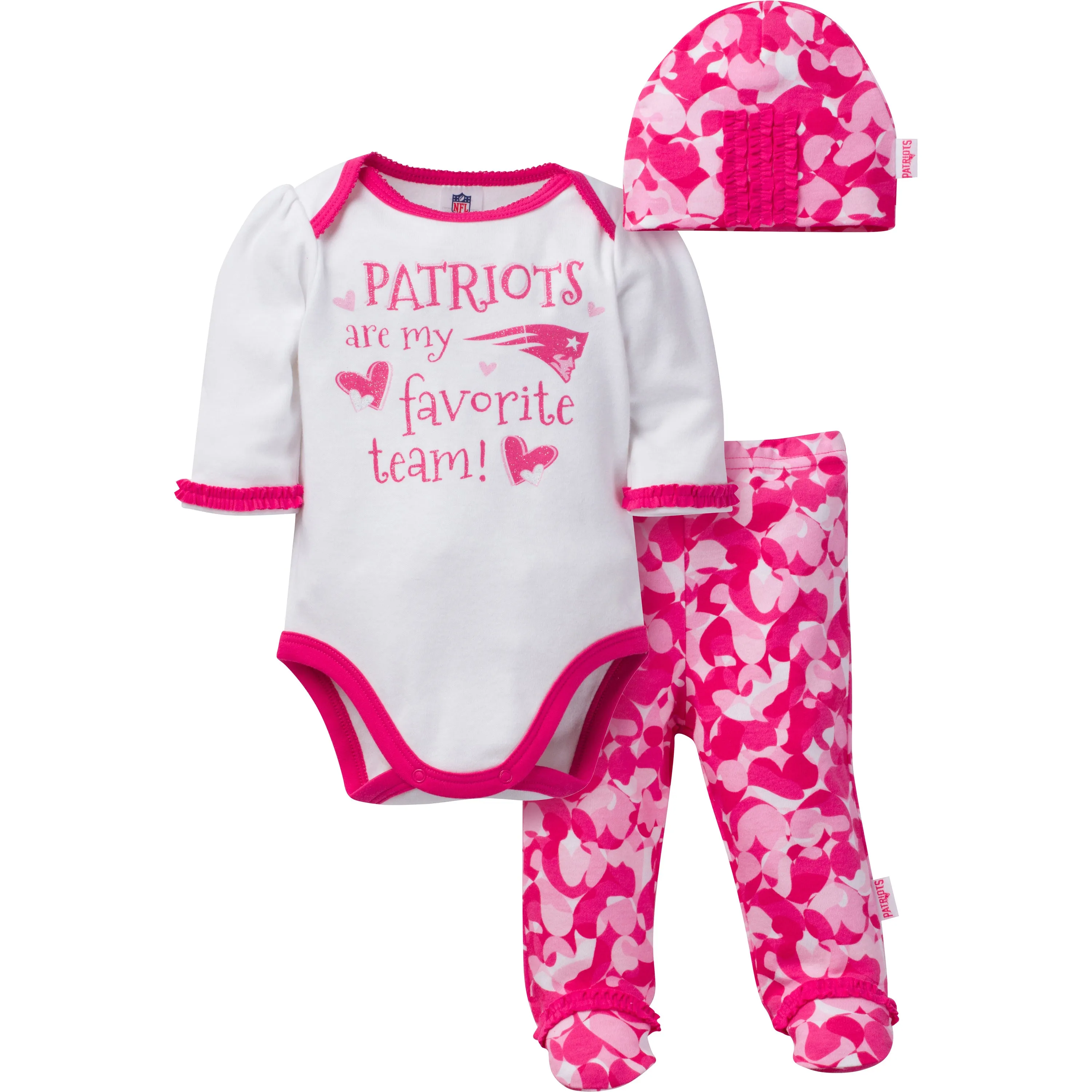 Patriots Baby Girl 3 Piece Outfit (Only 6-9M Left)