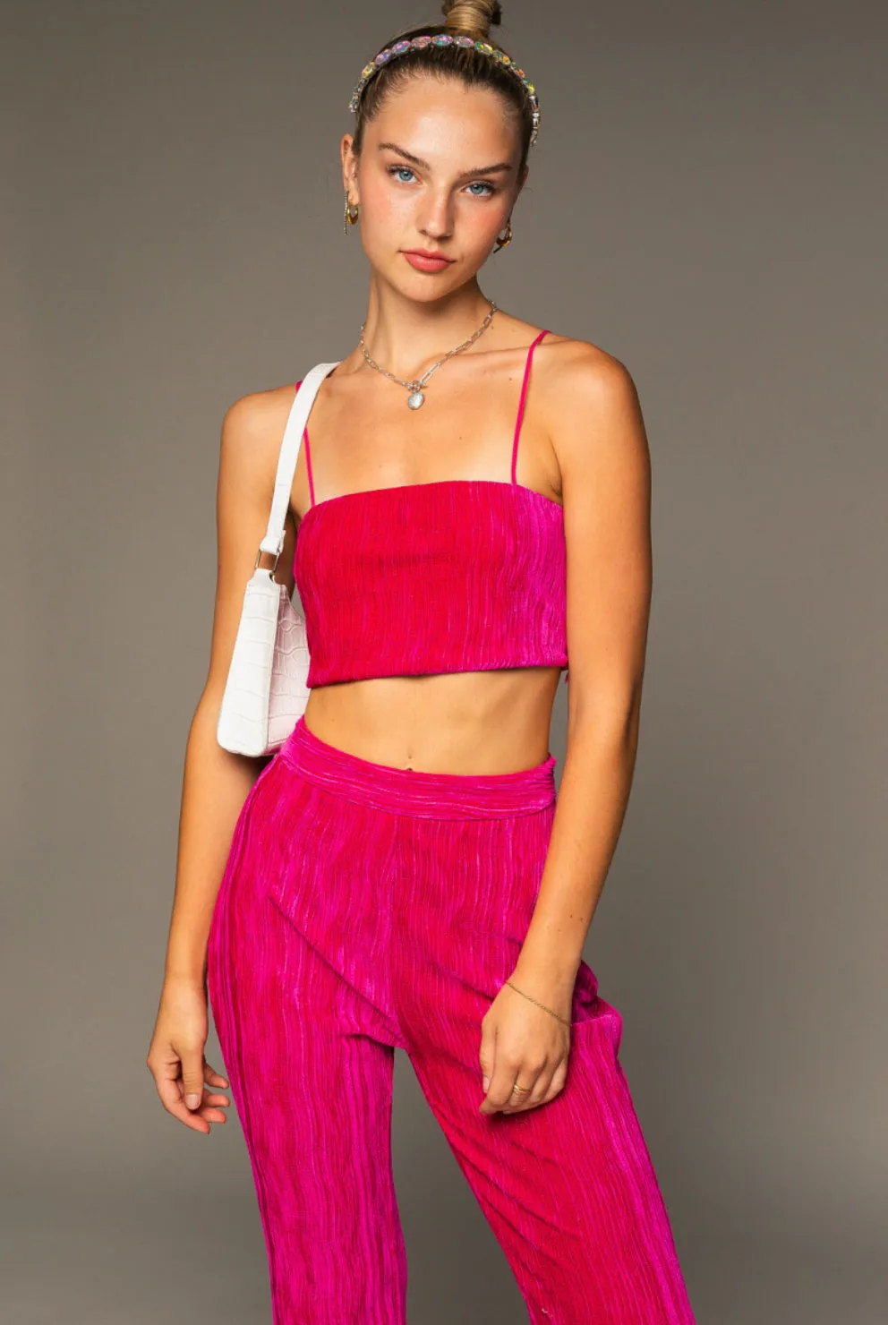 Pink Crush Velvet Crop