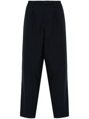 pleat-detail tapered trousers