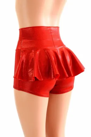 Ready to Ship Red Sparkly Jewel Ruffle Rump Shorts Large