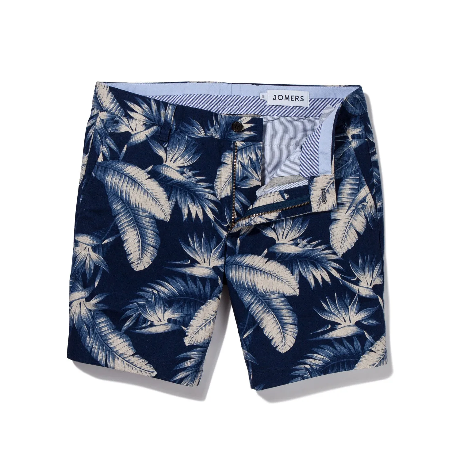 Ryder - Blue Japanese Cotton Linen Floral Print Shorts