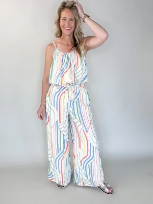 Santa Barbara Multi Stripe Wide Leg Pant