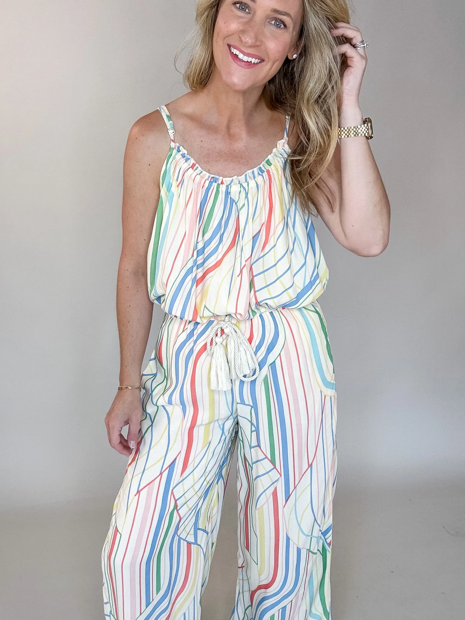 Santa Barbara Multi Stripe Wide Leg Pant