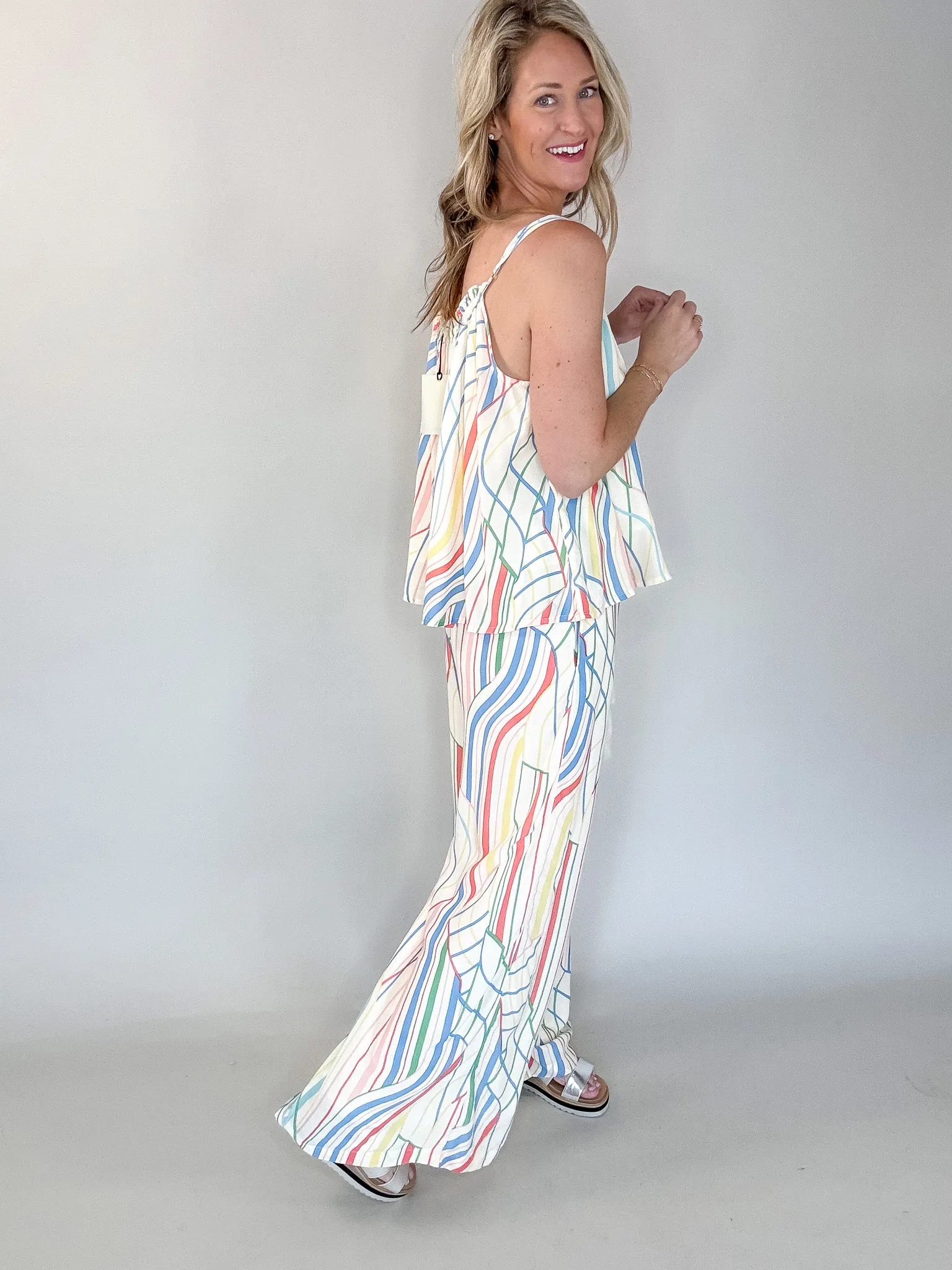 Santa Barbara Multi Stripe Wide Leg Pant