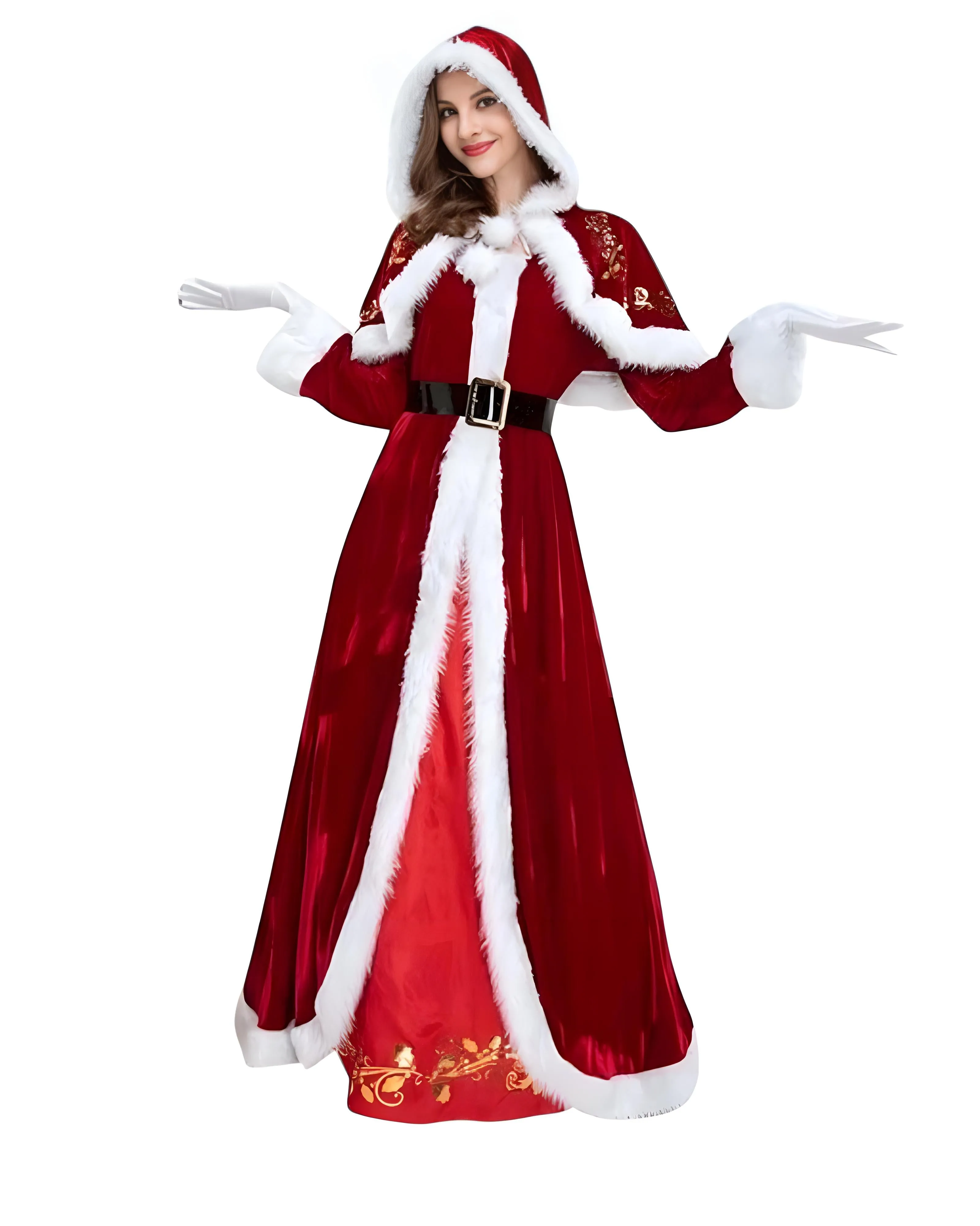 Santa Claus and Mrs. Claus Velvet Christmas Costume Set From Costume Glamour