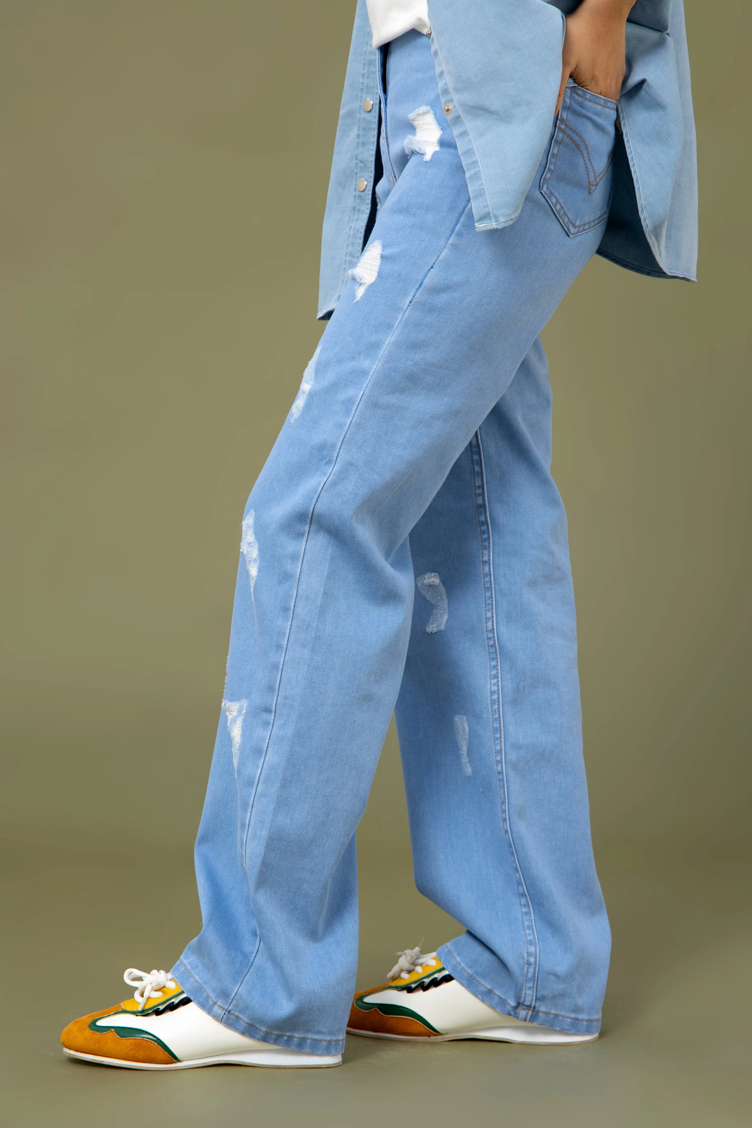 Shabby chic Denim pants