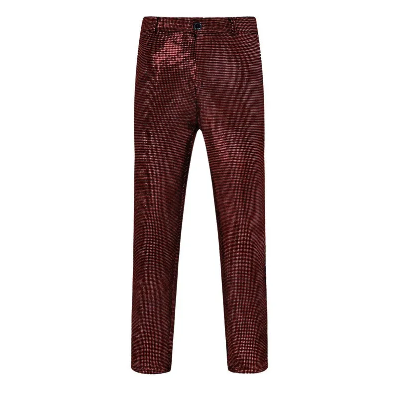 Shiny Sequin Straight Pants