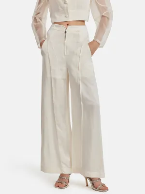 Silk Jacquard Satin Cargo Pants