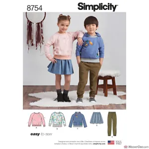 Simplicity Pattern S8754 Children's Pants, Skirt & Sweatshirts