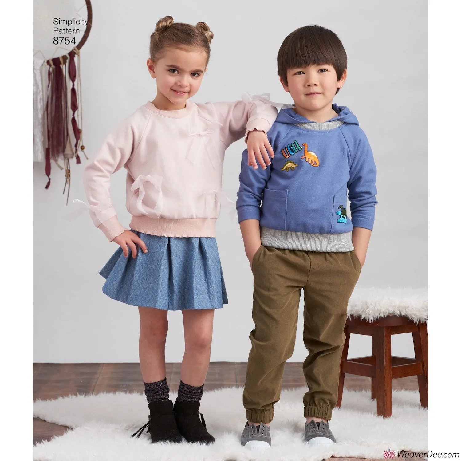 Simplicity Pattern S8754 Children's Pants, Skirt & Sweatshirts