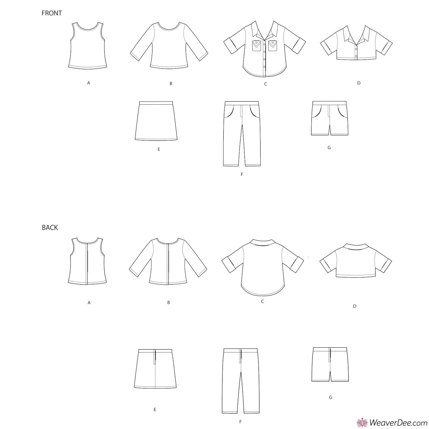 Simplicity Pattern S9032 18" Unisex Doll Clothes