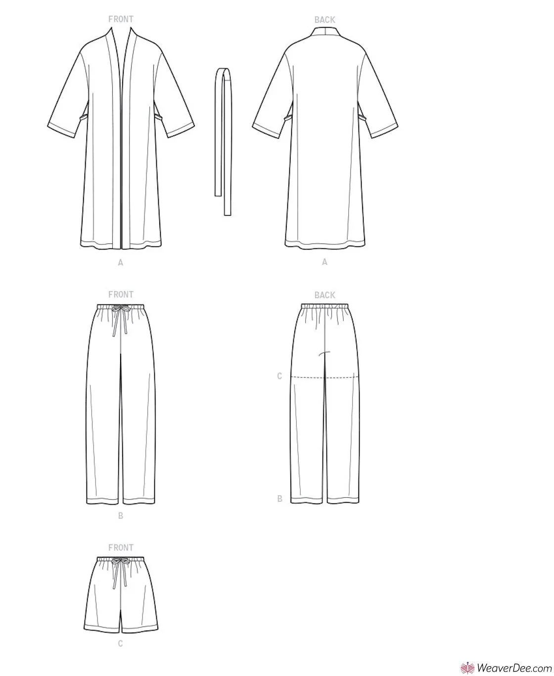 Simplicity Pattern S9131 Unisex Sleepwear