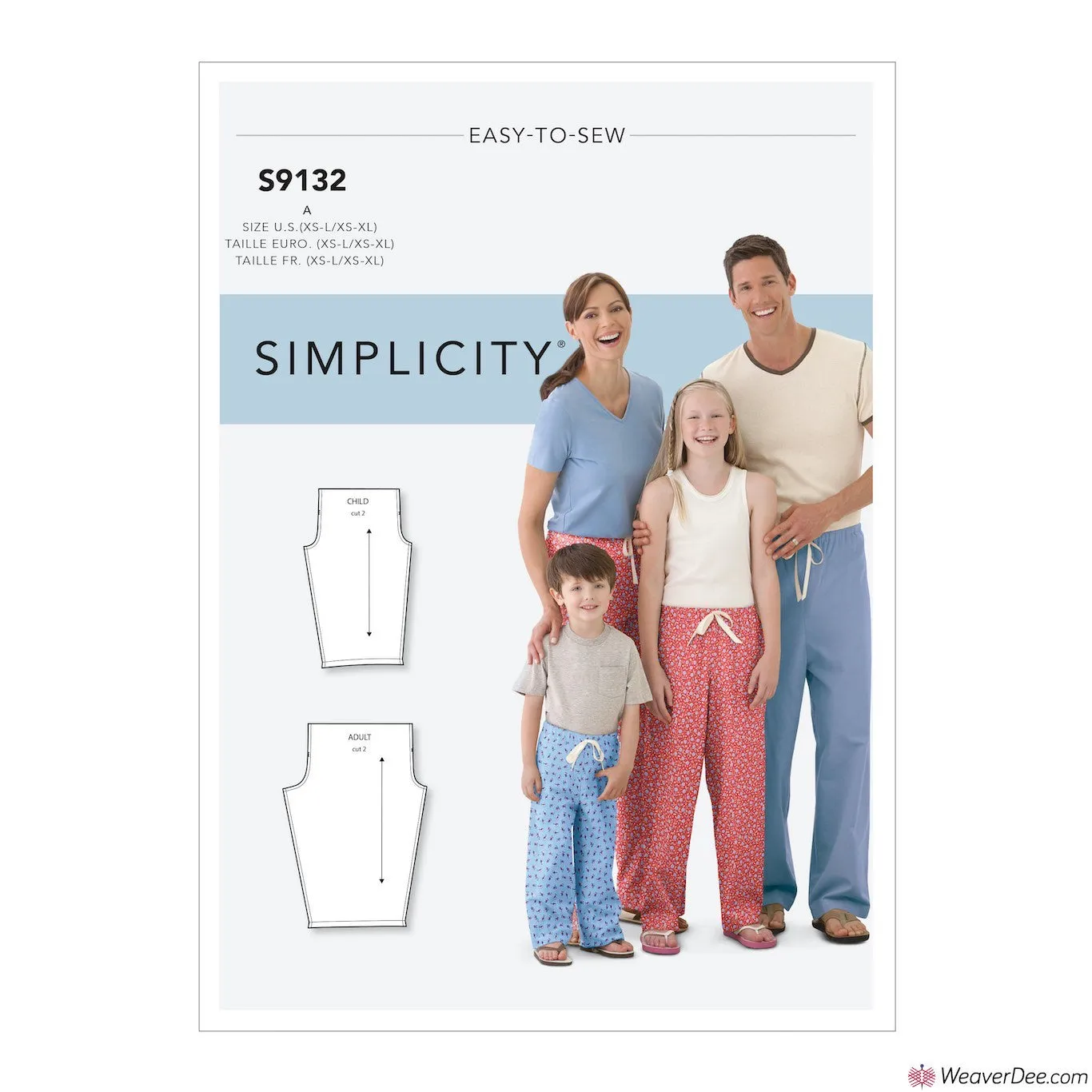 Simplicity Pattern S9132 Unisex Sleepwear (Adult & Child)