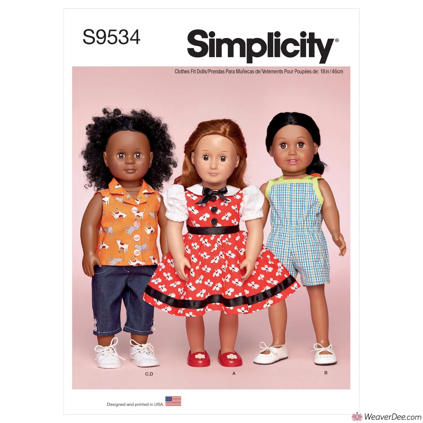 Simplicity Pattern S9534 Doll Clothes 18"