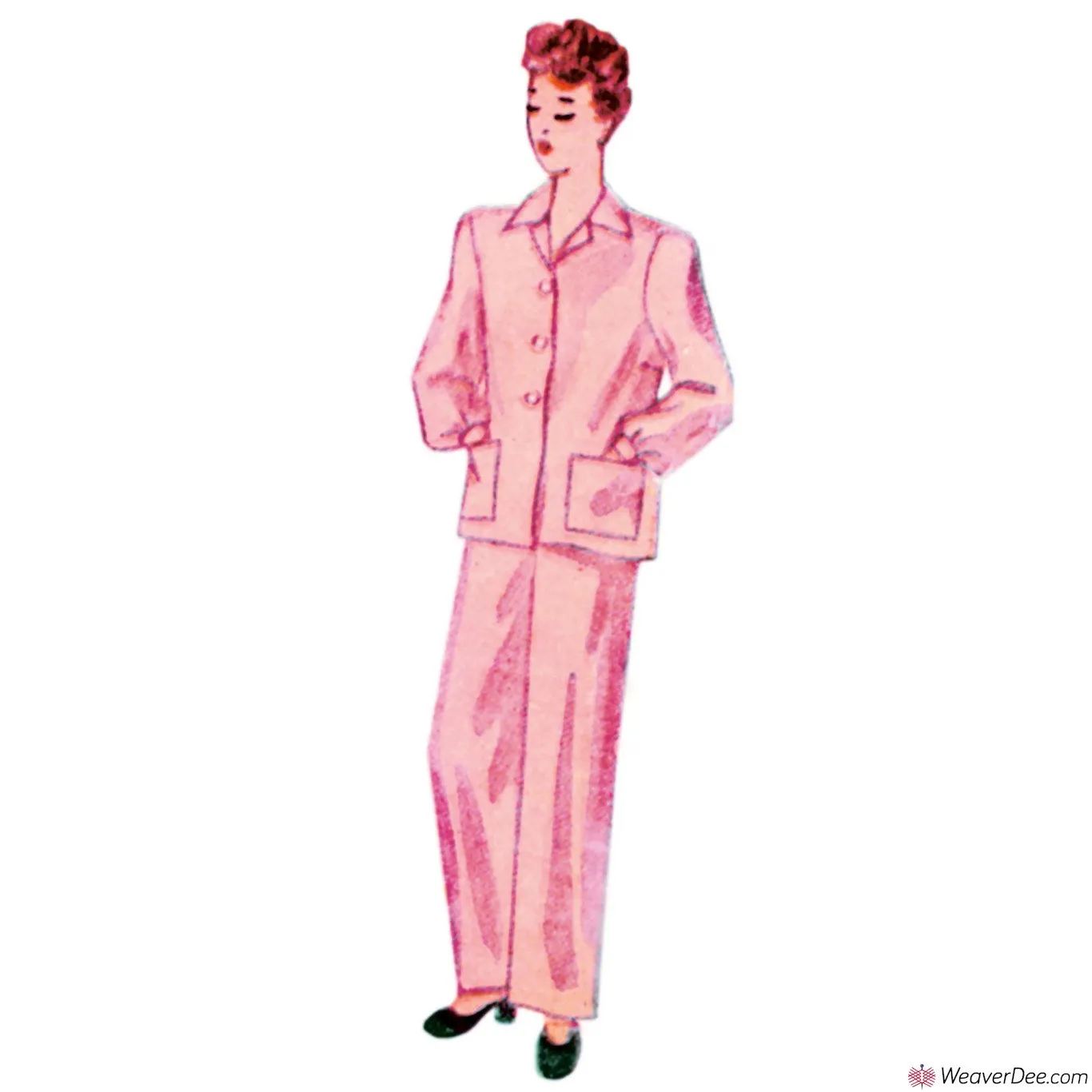 Simplicity Pattern S9635 Vintage 1940s Lounge Top & Pants