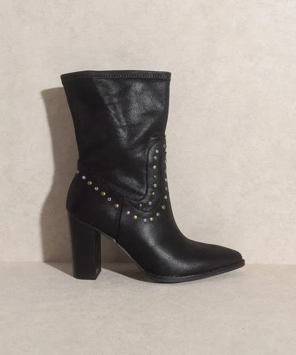 The Paris - High-cut Studded Boots