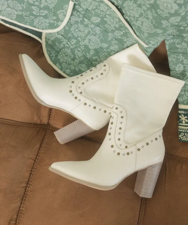 The Paris - High-cut Studded Boots