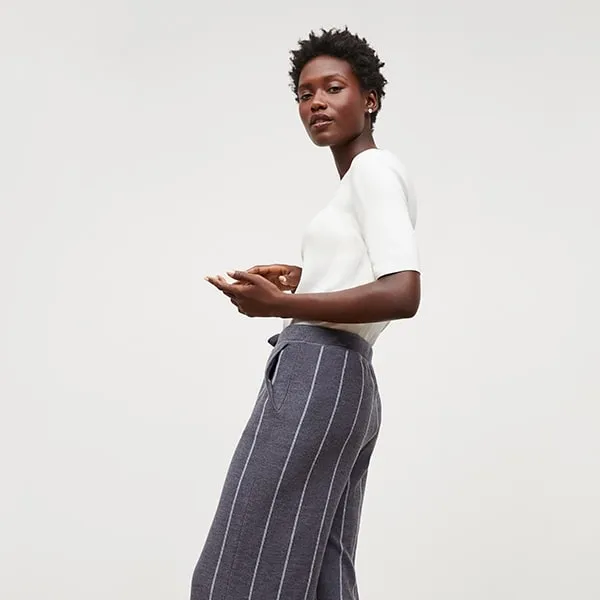 Tressa Pant - Braided Stripe :: Charcoal / Ivory