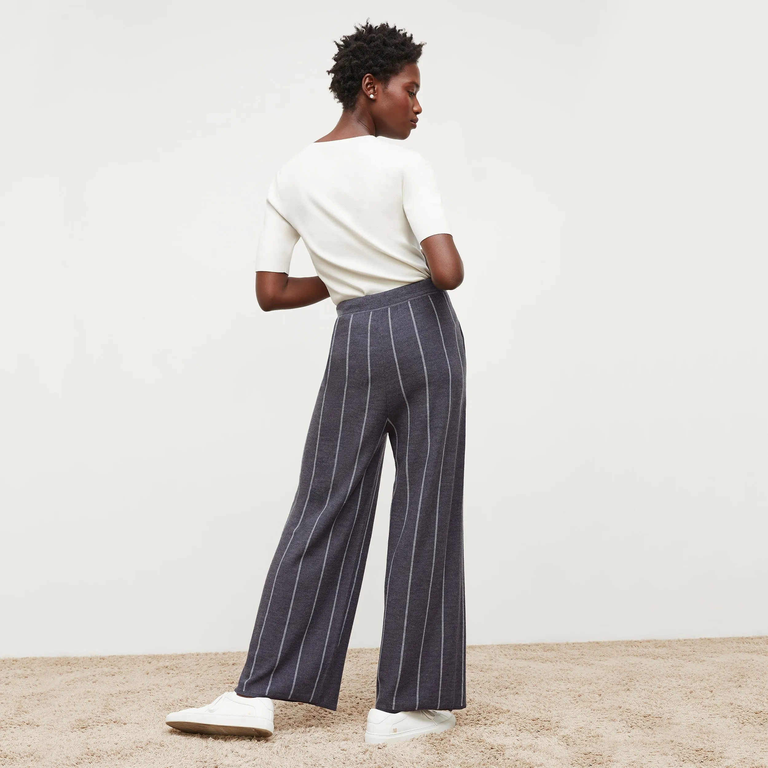 Tressa Pant - Braided Stripe :: Charcoal / Ivory