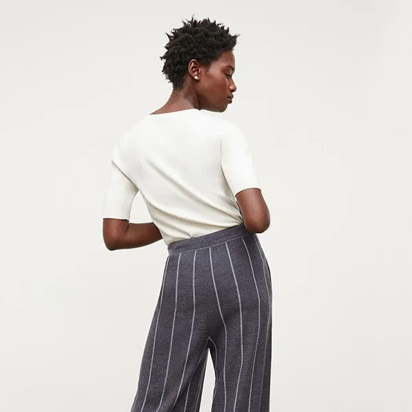 Tressa Pant - Braided Stripe :: Charcoal / Ivory