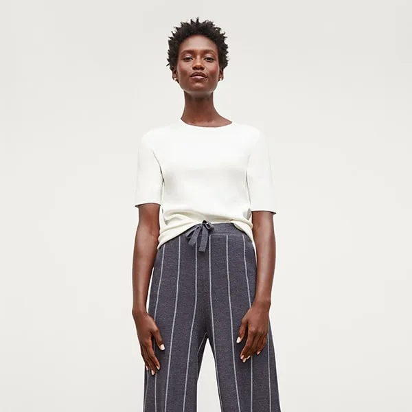 Tressa Pant - Braided Stripe :: Charcoal / Ivory