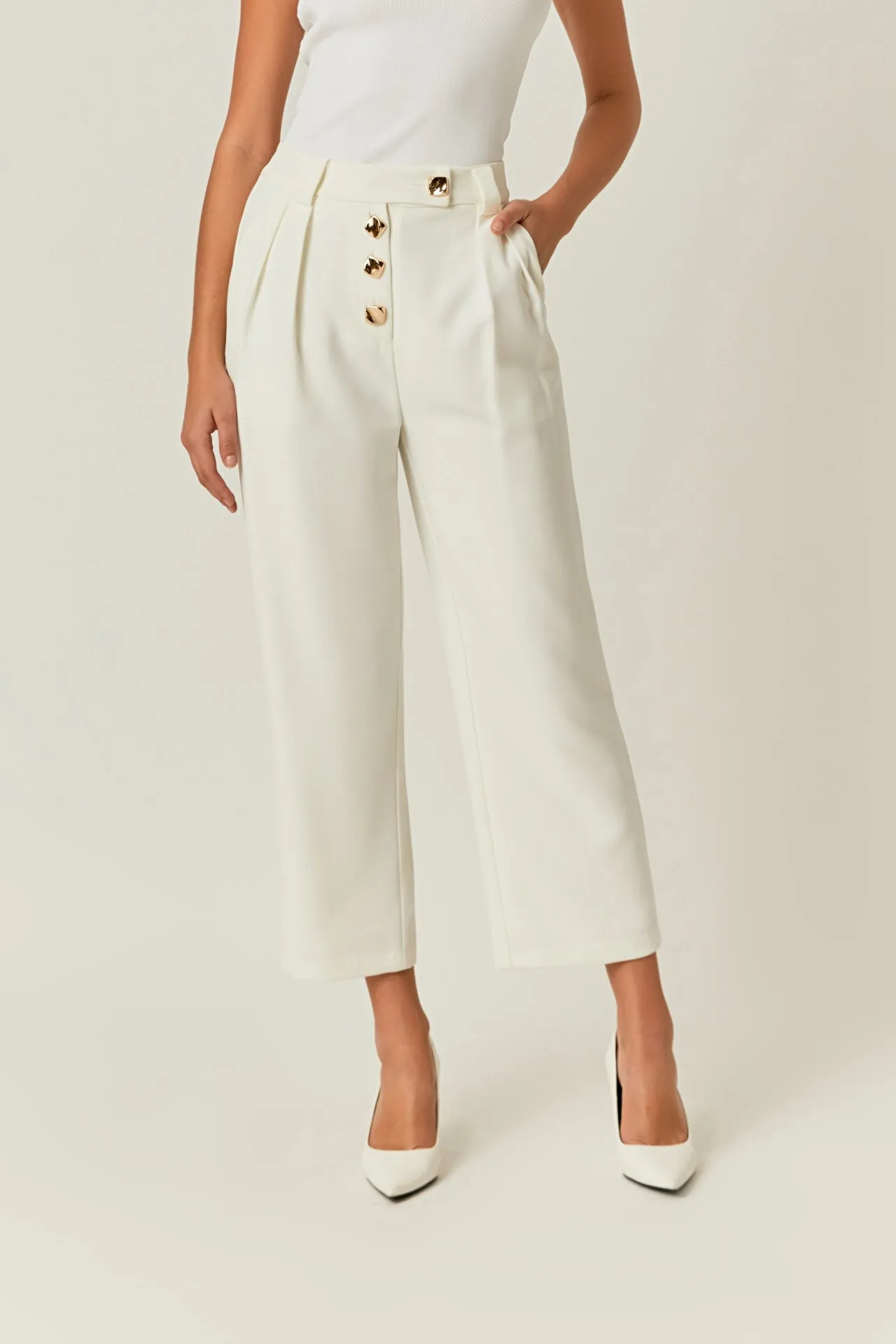 Trousers with Button Detail