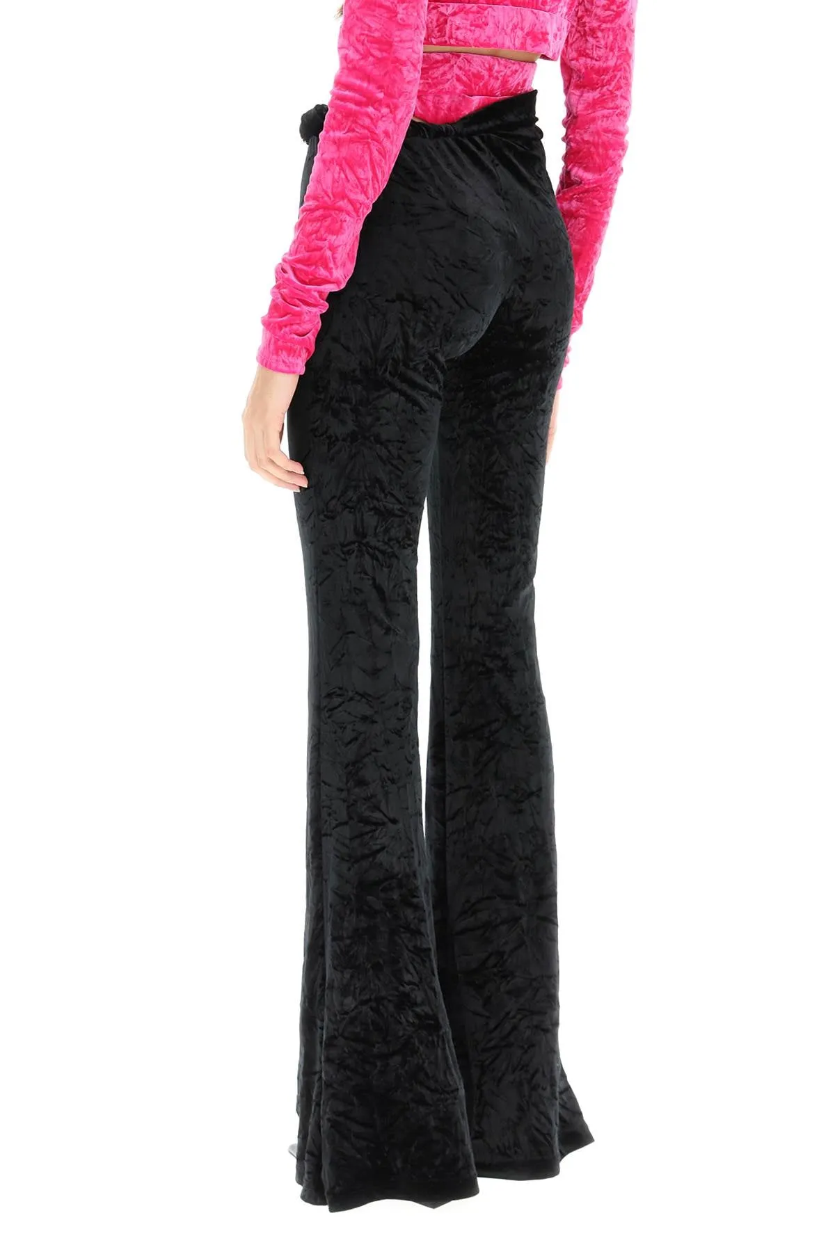 Versace froissé velvet flared pants