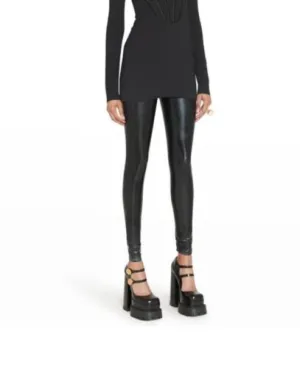 Versace High Rise Lates Black Leggings For Ladies