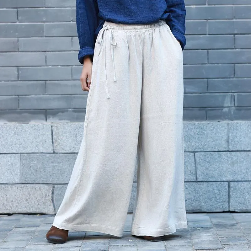 Wide Leg Linen Palazzo Pants  | Zen