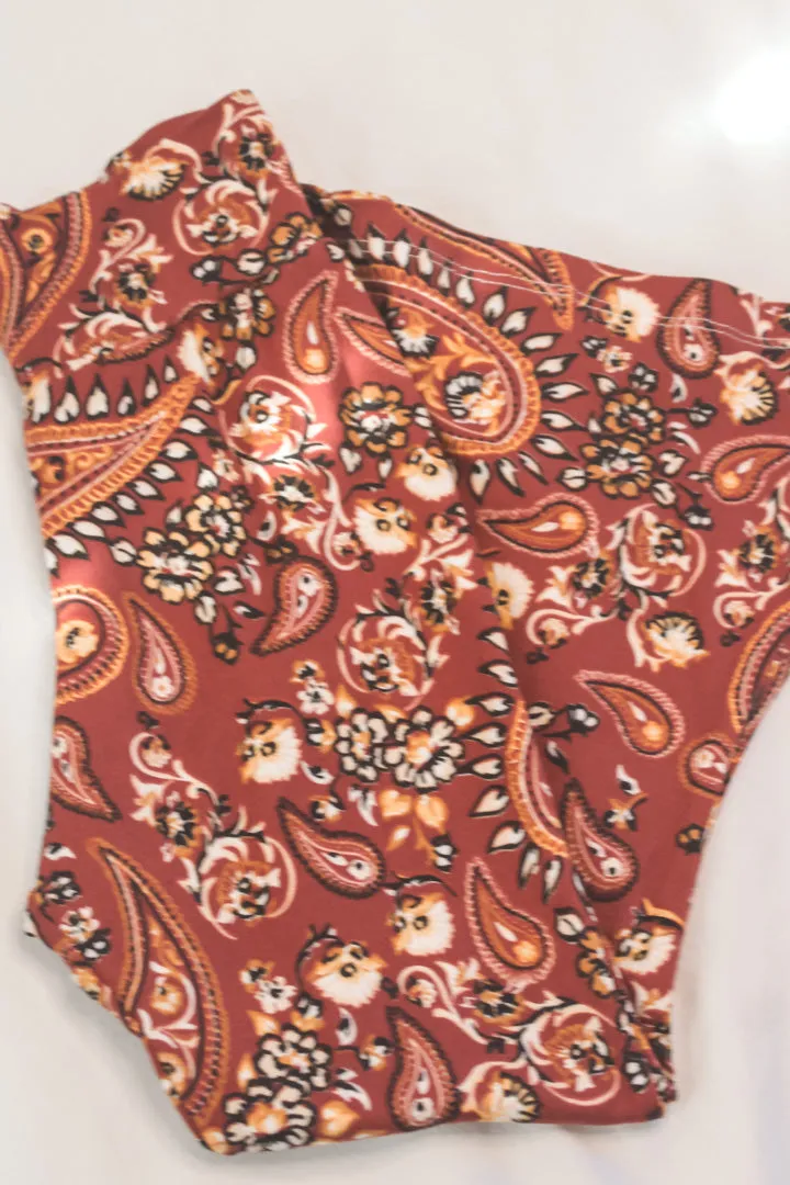 Wild   Free Bell Bottoms in Rust Paisley