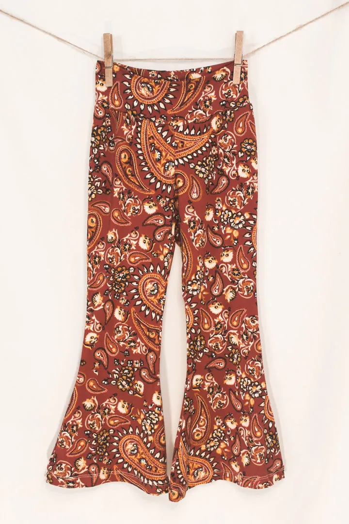 Wild   Free Bell Bottoms in Rust Paisley